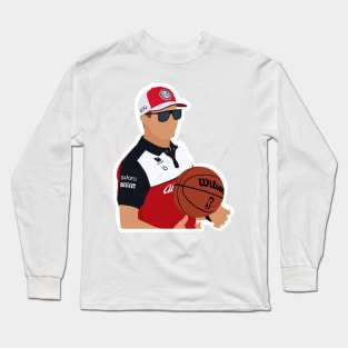 Kimi Raikkonen playing basketball ahead of the 2021 USA Grand Prix Long Sleeve T-Shirt